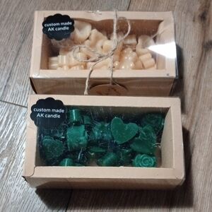 Custom Made Candle Set - Green and Cream